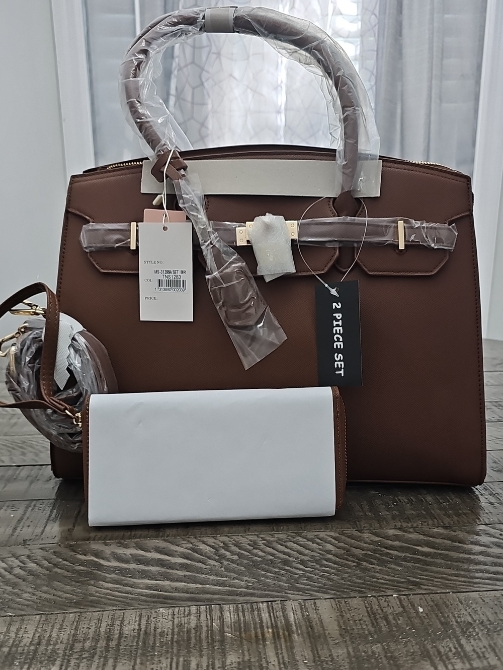 Brown Two-Piece Satchel and Wallet Set